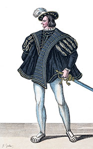 François III avec ses manches à taillades, gravure  reproduite puis retouchée par © Norbert Pousseur