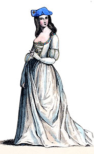 Thomassine Spinola avec sa robe lacée - Gravure  reproduite puis restaurée par © Norbert Pousseur