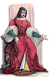 Marguerite de Valois portant un béguin, gravure  reproduite puis retouchée par © Norbert Pousseur