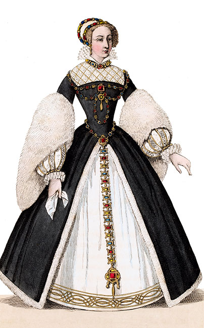 Jeanne d'Albret,  gravure reproduite puis restaurée numériquement par © Norbert Pousseur