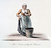 Vignette : Servante hollandaise lavant le sol - Gravure  reproduite puis restaurée numériquement par © Norbert Pousseur