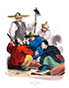 Vignette : Empereur de Chine, en déplacement - Gravure  de 1844  reproduite puis restaurée par © Norbert Pousseur