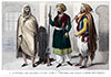 Vignette : Maure et turcs à Tunis et au Maroc, en costume traditionnels - Gravure  de 1840 reproduite puis restaurée par © Norbert Pousseur