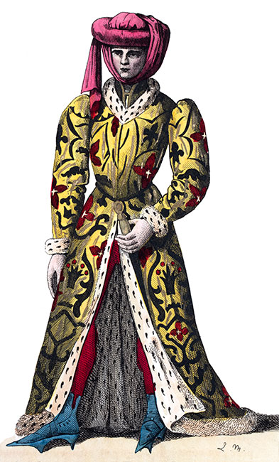 Louis de la Trémoille en son costume, dessiné par Massard - Gravure  reproduite puis restaurée par © Norbert Pousseur
