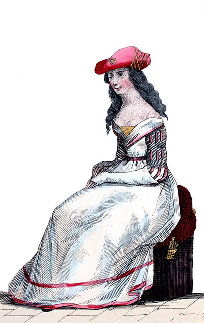 Anne d’Alençon, marquise de Montferrat, gravure  reproduite puis retouchée par © Norbert Pousseur