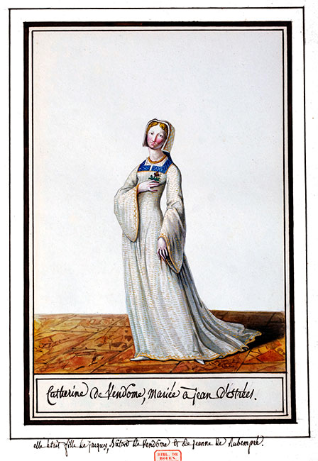 Catherine de Vendômes,  gravure  reproduite par la © BNF, et retravaillée par Norbert Pousseur