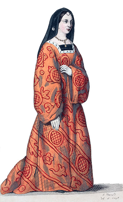 Isabelle de Portugal, dessin de Léopold Massard - Gravure  reproduite puis restaurée par © Norbert Pousseur