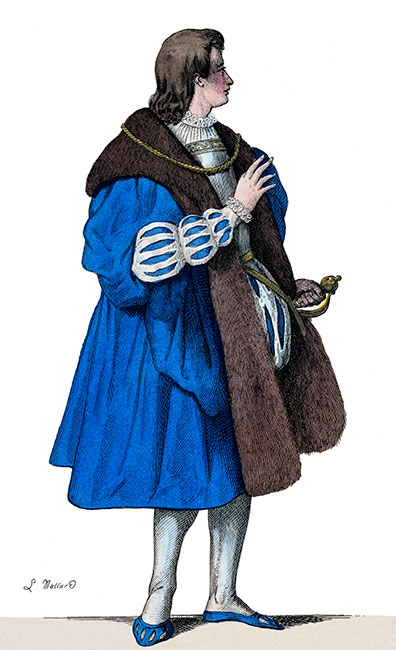 Thomas de Foix en son costume - Gravure  reproduite puis restaurée numériquement par © Norbert Pousseur