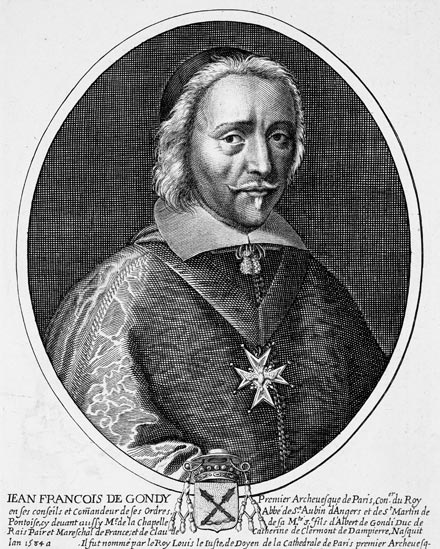 Jean François de Gondi - gravure de Daret - Gravure  reproduite puis restaurée par © Norbert Pousseur