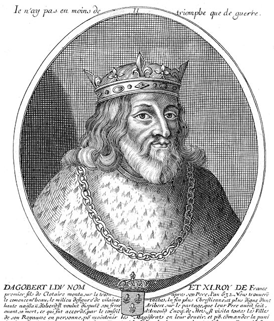 Dagobert Ier, roi de France - gravure de Daret - Gravure  reproduite puis restaurée par © Norbert Pousseur
