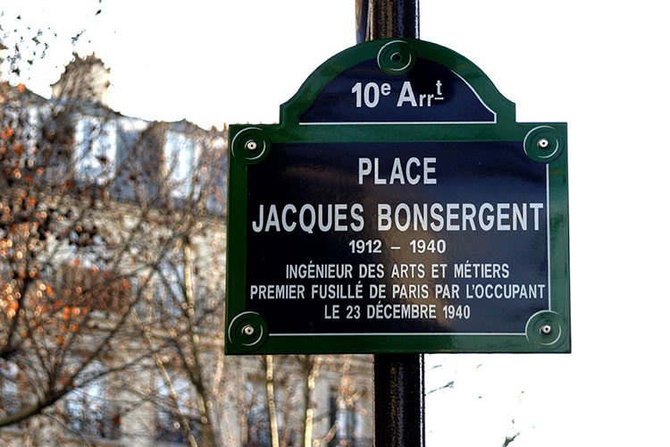 Jacques Bonsergent, premier fusillé de Paris par l'occupant le 23 décembre 1940 - © Norbert Pousseur