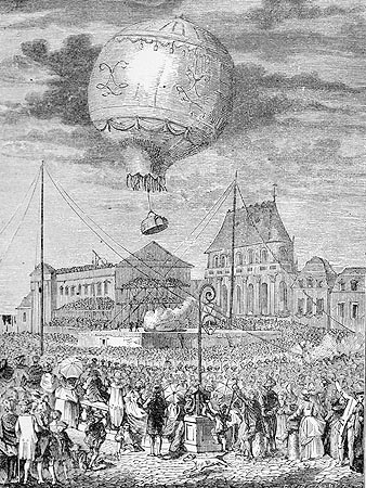 Montgolfière lancée à Versailles en 1783 - Reproduction © Norbert Pousseur