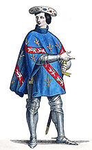 Jacques II de Bourbon en son costume, dessiné par Massard - Gravure  reproduite puis restaurée par © Norbert Pousseur