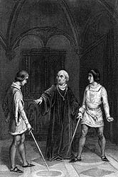 Le vieux roi René séparant son petit fils et son neveu - scan  Norbert Pousseur 