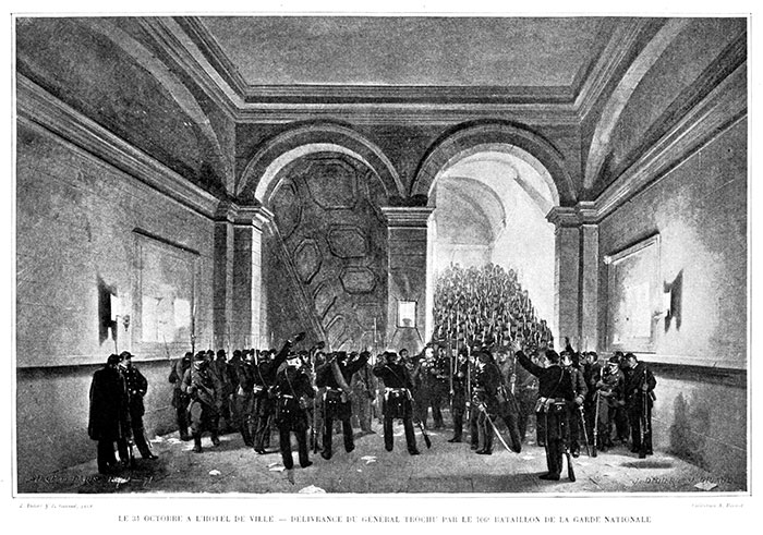 L'Hôtel de Ville de Paris le 31 octobre 1870, délivrance par la garde nationale - reproduction  Norbert Pousseur