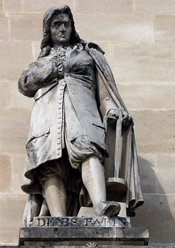 Denis Papin - Physicien - 1647 / 1714 - Sculpture de la cour Napoléon du Louvre - © Norbert Pousseur