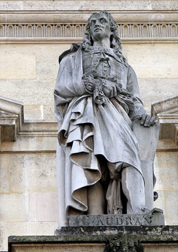 Gérard II Audran - Graveur - 1640 / 1703 - Sculpture de la cour Napoléon du Louvre - © Norbert Pousseur