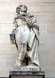 Andr&eacute; Ch&eacute;nier - Po&egrave;te - 1762 / 1794 - Sculpture de la cour Napol&eacute;on du Louvre - &copy; Norbert Pousseur