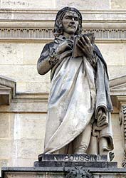Nicolas Poussin - Peintre - 1594 / 1665 - Sculpture de la cour Napol&eacute;on du Louvre - &copy; Norbert Pousseur