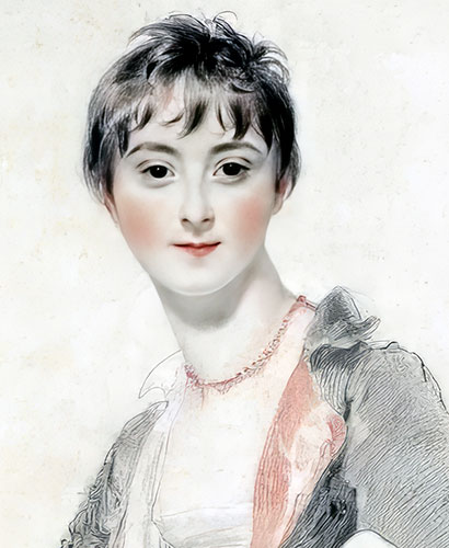 Lady Frances Hamilton door Thomas Lawrence - reproductie van het web en kleur gecorrigeerd door © Norbert Pousseur