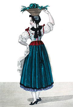 Imagette : Paysanne alsacienne et son corsage de tous les jours - gravure reproduite et retrait&eacute;e num&eacute;riquement par &copy; Norbert Pousseur