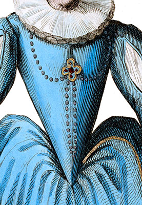 Justaucorps  port&eacute; par  Catherine de Bourbon  - reproduction &copy; Norbert Pousseur