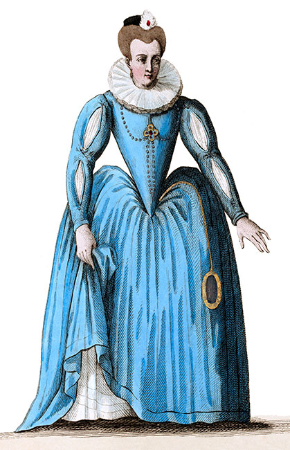 Catherine de Bourbon dans son costume - Gravure reproduite puis restaur&eacute;e num&eacute;riquement par &copy; Norbert Pousseur