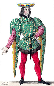 Mahoitre porté Par Charles de Montaigu, dessin de Léopold Massard - reproduction © Norbert Pousseur