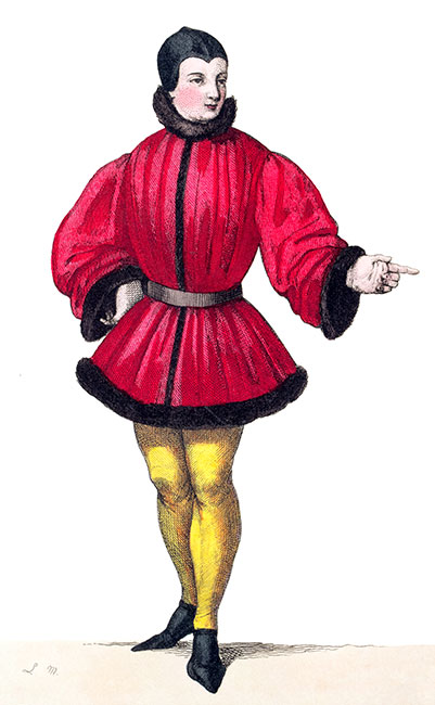 Jean Dunois en son costume, dessiné par Massard - Gravure  reproduite puis restaurée par © Norbert Pousseur