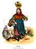 Vignette : Laitière de Bruxelles en costume traditionel vers 1840 - Reproduction © Norbert Pousseur