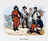 Vignette : Pêcheurs de Flandre en costume traditionel vers 1840 - Reproduction © Norbert Pousseur