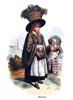 Vignette : Boteresse liégeoise en costume traditionel vers 1840 - Reproduction © Norbert Pousseur