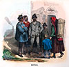Vignette : Mineurs en costume traditionel vers 1840 - Reproduction © Norbert Pousseur