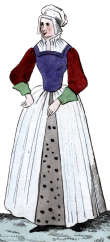 Zoom pour Chambri&egrave;re du XVIe si&egrave;cle - Costumes de France - Gravure  reproduite puis restaur&eacute;e par &copy; Norbert Pousseur
