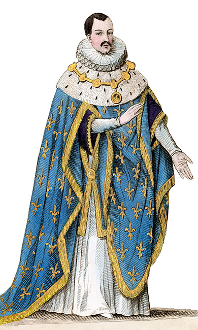 Charles IX, roi de France, en costume royal - gravure reproduite et restaurée par © Norbert Pousseur