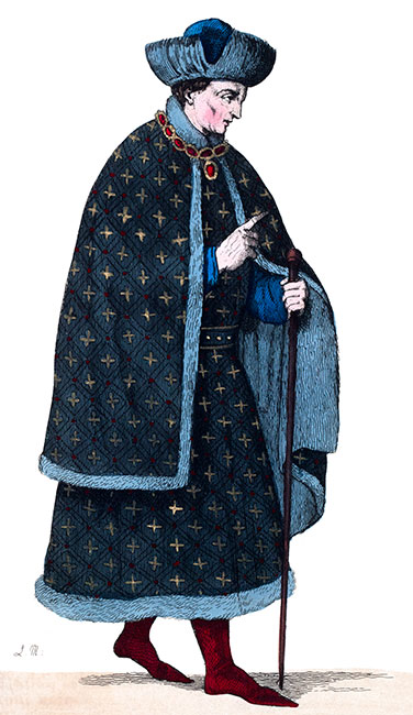 Antoine de Vergi, en son costume, dessiné par Massard - Gravure  reproduite puis restaurée par © Norbert Pousseur