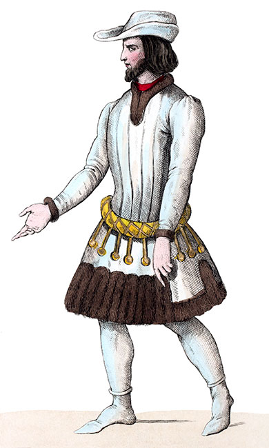 Jean de Gralli, en son costume, dessiné par Massard - Gravure  reproduite puis restaurée par © Norbert Pousseur