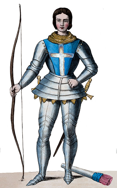 Guillaume Lemay, capitaine des archers au 15ème siècle, dessiné par Léopold Massard - Gravure  reproduite puis restaurée par © Norbert Pousseur