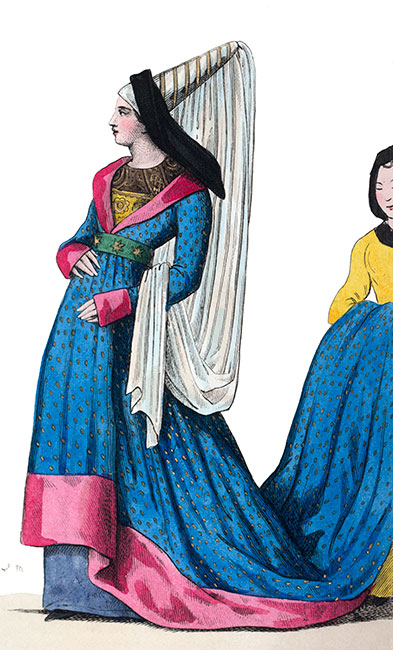 Marguerite d'Écosse, dessinée  par Léopold Massard - Gravure reproduite puis restaurée par © Norbert Pousseur