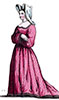 Imagette de Marguerite de Sassenage en son costume, dessiné par Massard - Gravure  reproduite puis restaurée par © Norbert Pousseur