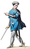 Imagette de Pierre des Essarts en son costume, dessiné par Massard - reproduction © Norbert Pousseur