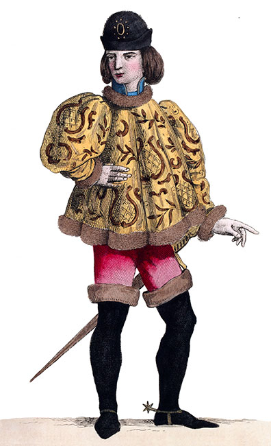 Pierre de Giac en son costume, dessiné par Massard - Gravure  reproduite puis restaurée par © Norbert Pousseur