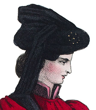 Cornette port&eacute;e par  Pierre de Rieux, dessin de L&eacute;opold Massard - extrtait de gravure reproduite et travaill&eacute;e num&eacute;riquement &copy; Norbert Pousseur