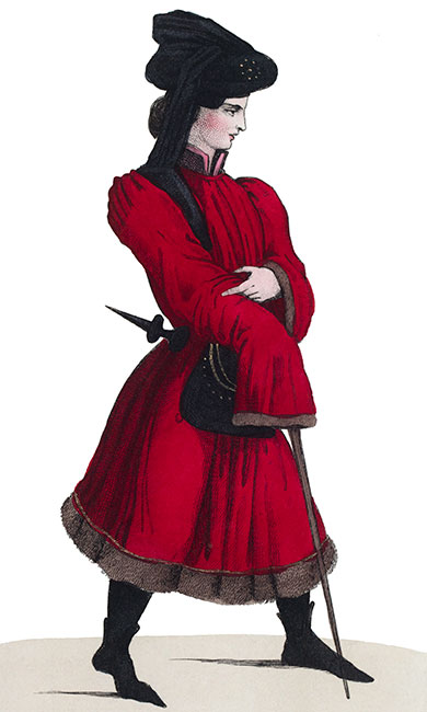 Pierre de Rieux, en son costume, dessiné par Massard - Gravure  reproduite puis restaurée par © Norbert Pousseur