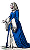 Imagette d'Anne de Bretagne, reine de France, dessinée  par J.A. Lafosse - Gravure reproduite puis restaurée par © Norbert Pousseur