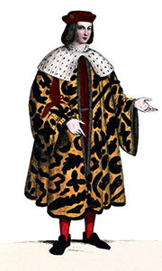 François 1er de La Rochefoucauld portant une épitoge - Gravure  reproduite puis restaurée numériquement par © Norbert Pousseur