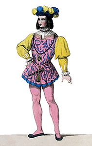 Jabot porté par Gaston de Foix - Gravure  reproduite par © Norbert Pousseur