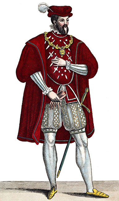 Pierre de la Guiche en son costume - Gravure  reproduite puis restaurée numériquement par © Norbert Pousseur