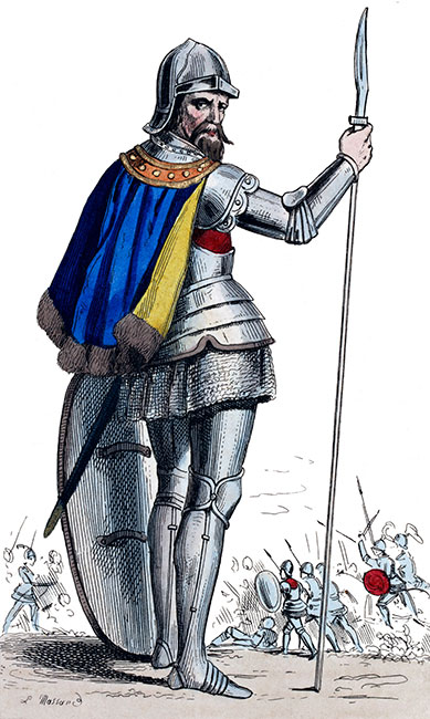Jean IV de Rieux, maréchal de Bretagne - Gravure de Léopold Massard reproduite puis restaurée numériquement par © Norbert Pousseur