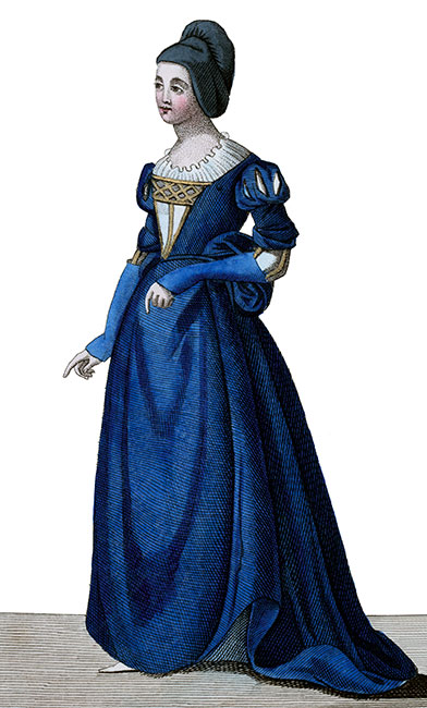 Suzanne de Bourbon, comtesse de Forez, gravure  reproduite puis retouchée par © Norbert Pousseur